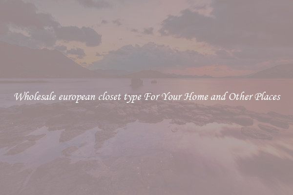 Wholesale european closet type For Your Home and Other Places