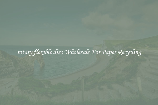 rotary flexible dies Wholesale For Paper Recycling