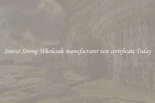 Source Strong Wholesale manufacturer test certificate Today