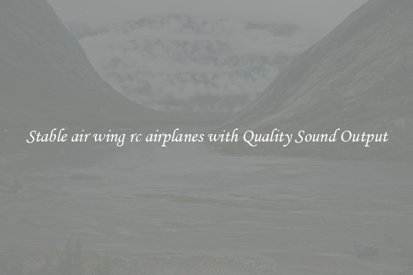 Stable air wing rc airplanes with Quality Sound Output