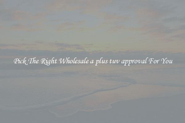 Pick The Right Wholesale a plus tuv approval For You
