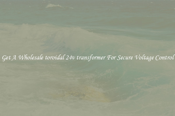 Get A Wholesale toroidal 24v transformer For Secure Voltage Control
