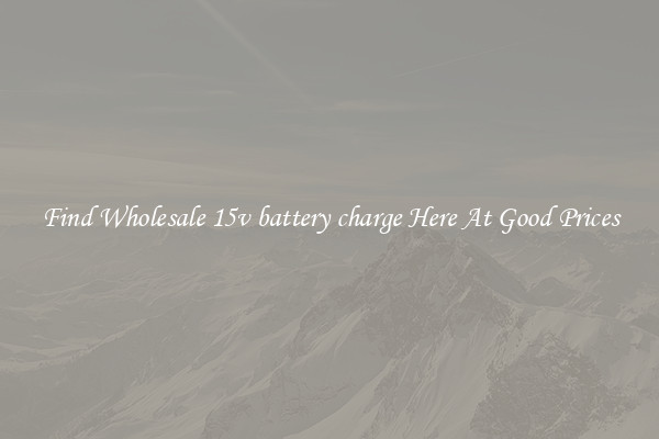 Find Wholesale 15v battery charge Here At Good Prices