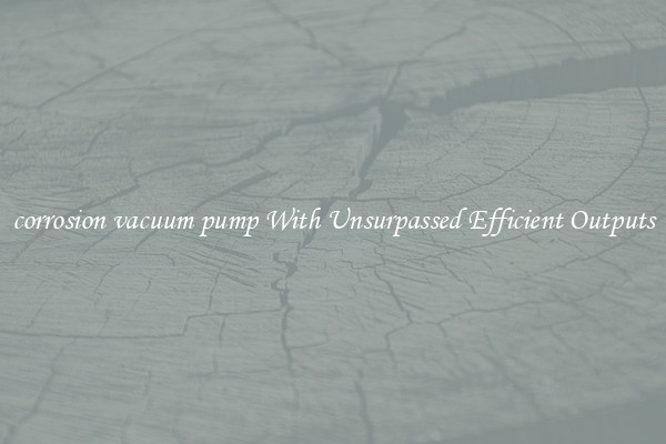 corrosion vacuum pump With Unsurpassed Efficient Outputs