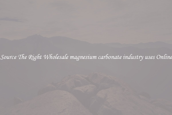 Source The Right Wholesale magnesium carbonate industry uses Online