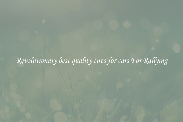 Revolutionary best quality tires for cars For Rallying